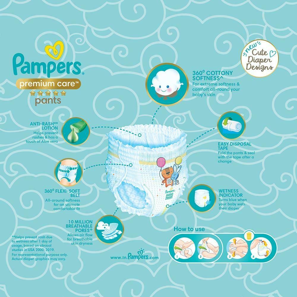 Pampers Premium Care Pants Diapers, Size 4, 9-14 kg, 44 Count |  DubaiStore.com - Dubai